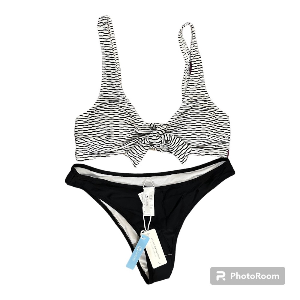 #101, CUPSHE Women's Bikini Swimsuit Front Lace Up Two Piece Bathing Suit